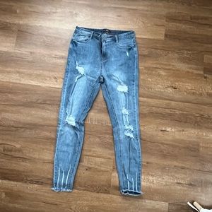 Blue Sinner High Waisted Authentic Ripped Skinny Jeans
